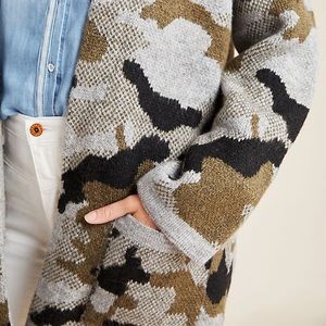 Anthropologie Camo Cardigan